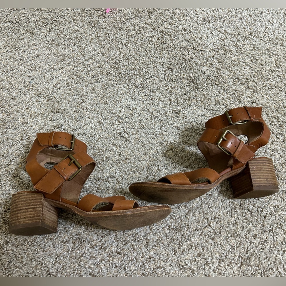 Madewell The Quinn Sandal Brown Strappy Women’s Size 8 Gladiator Ankle Heel Tan